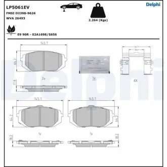 Колодки тормозные (передние) Hyundai Tucson 20-/Ioniq/Kia EV6 21- Delphi LP5061EV
