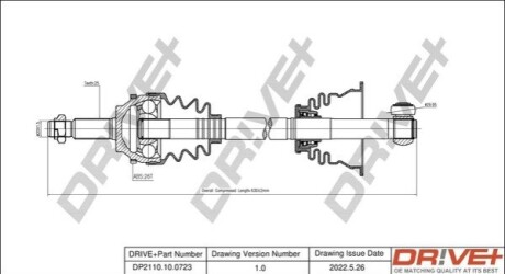 Півосі Renault Clio 1.5 dCi 01- (L) (23x631x26T) (+ABS) d=29.95 DR!VE+ DP2110100723