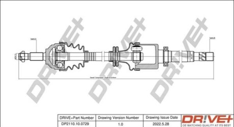 Полуось Renault Kangoo/Megane 1.4/1.6/1.5DCI 02- (R) (23x26x911) DR!VE+ DP2110100729