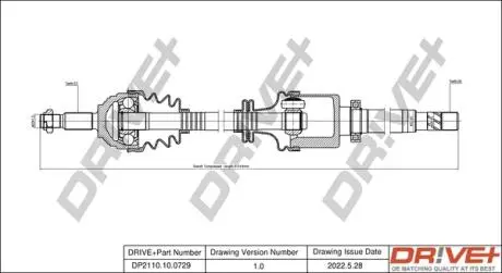 Полуось Renault Kangoo/Megane 1.4/1.6/1.5DCI 02- (R) (23x26x911) DR!VE+ DP2110100729