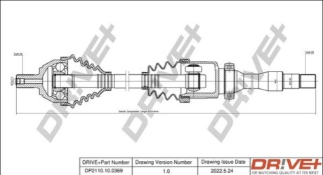 Полуось (передняя) Ford Focus/Volvo S40/V50 04-12 (R) (36x26x921) DR!VE+ DP2110100369