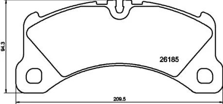 Колодки гальмівні (передні) Porsche Macan 14-18 (R18) (Brembo) HELLA 8DB355040201