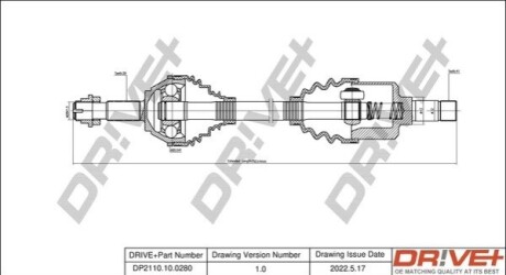 Полуось Fiat Ducato 2.5TD 94-06 15 (L) (28x41x757.5x54T) (+ABS) DR!VE+ DP2110100280