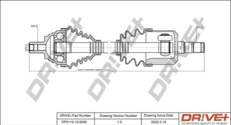 Півосі VW Caddy/Golf/Passat/Touran 1.6/2.0 03- (R) (26x36x884) DR!VE+ DP2110100040