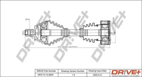 Полуось VW Caddy III 1.4 i 04-10/Golf 1.2-1.4 i 06-(L) (36х536) DR!VE+ DP2110100976