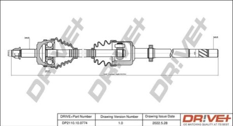 Полуось Renault Master 2.5 dCi 06- (R) (28x39x1116x51T) (+ABS) DR!VE+ DP2110100774