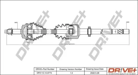 Полуось Renault Master 2.5 dCi 06- (R) (28x39x1116x51T) (+ABS) DR!VE+ DP2110100774