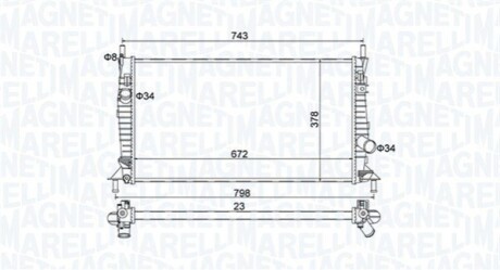 Радіатор охолодження Mazda 3 1.6DI Turbo/MZ-CD/2.0MZR-CD 03-09 MAGNETI MARELLI 350213157400