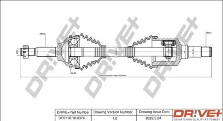 Полуось Ford Transit 2.2TDCi 07-14- (L) (28x41x761x48T) (+ABS) DR!VE+ DP2110100374