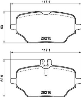 Колодки тормозные (задние) MB GLE (V167) 18- OM654/OM656 (Trw) HELLA 8DB355040331