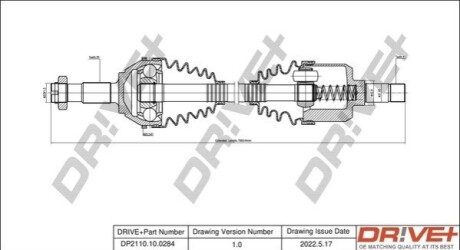 Півосі Fiat Ducato 2.5TD 94-06 16 (L) (35x41x762x54T) (+ABS) DR!VE+ DP2110100284