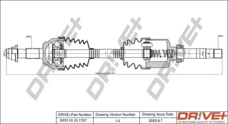 Полуось Fiat Ducato/Peugeot Boxer 2.2HDi 06- (R) (35x41x1140) DR!VE+ DP2110101757