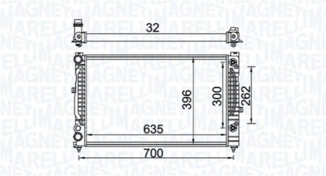 Радіатор охолодження Audi A4/A6/VW Passat 94-05 (Економ-клас) MAGNETI MARELLI 350213157600