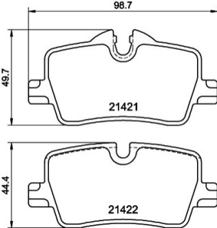 Колодки тормозные (задние) BMW 3 (G20/G80/G28)/4 (G22/G82) 18- HELLA 8DB355040681