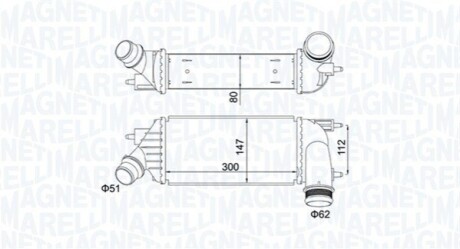 Радиатор интеркулера Citroen Jumpy/Peugeot Expert 2.0HDi 06- MAGNETI MARELLI 351319204140