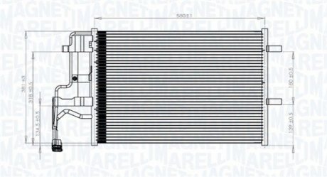 Радиатор кондиционера (с осушителем) Mazda 3/5 1.4-2.3 03-10 MAGNETI MARELLI 350203844000