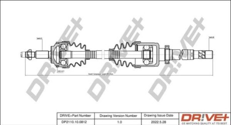 Полуось Renault Kangoo 1.5dCi 05- (R) (23x26x866x44T) (+ABS) DR!VE+ DP2110100812 (фото 1)