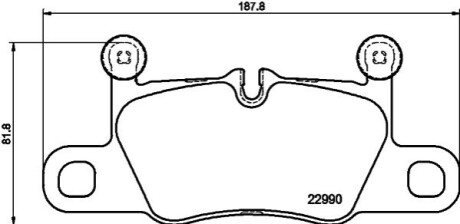 Колодки гальмівні (задні) Porsche Cayenne 4.0T 17- (Brembo) HELLA 8DB355039821