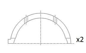 Півкільця упорні (2шт) STD Nissan Almera/X-trail 2.2dCi 03- FAI BT3000STD