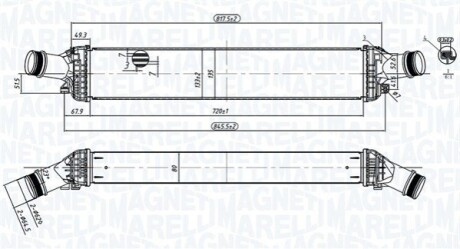 Радіатор інтеркулера Audi A4/A5/A6 2.0TFSI/2.7/3.0TDI 07-18 MAGNETI MARELLI 351319204430