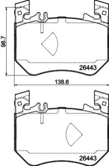 Колодки тормозные (передние) MB S-class (W223) 20- (Brembo) HELLA 8DB355043071