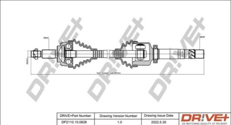 Півосі Renault Scenic III 1.6/1.9 dCi 09- (R) (27x39x977) DR!VE+ DP2110100828 (фото 1)