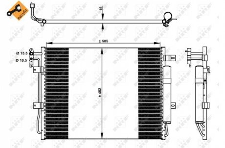 Радиатор кондиционера LANDROVER DISCOVERY MK IV 3.0TD 09- NRF 350330