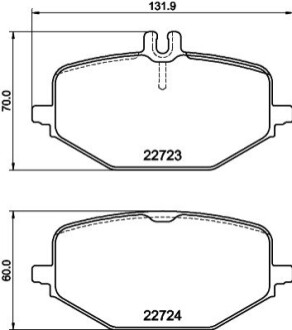 Колодки тормозные (задние) MB GLE-class (V167) 18- (Trw) HELLA 8DB355040691