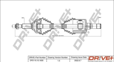 Півосі Ford Transit Custom 2.2TDCi 12- (L) (31x41x752) DR!VE+ DP2110101830