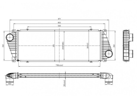 Радиатор воздуха (интеркулер) SPRINTER 312D/LT 96- HART 605572