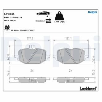 Колодки тормозные (передние) MB C-class (W206/S206) 21- Delphi LP3841