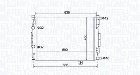 Радиатор охлаждения Renault Megane II 1.5-1.9 dCi 02- MAGNETI MARELLI 350213153500