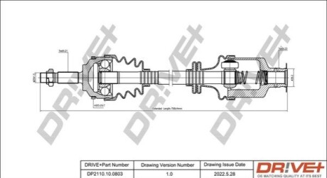 Півосі Renault Kangoo 97- (R) (21x23x724x26T) (+ABS) DR!VE+ DP2110100803