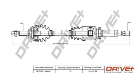 Півосі Renault Kangoo 1.5dCi/1.6 08- (R) (23x26x937) DR!VE+ DP2110100801