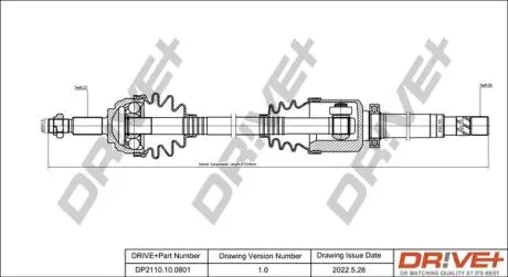 Полуось Renault Kangoo 1.5dCi/1.6 08- (R) (23x26x937) DR!VE+ DP2110100801