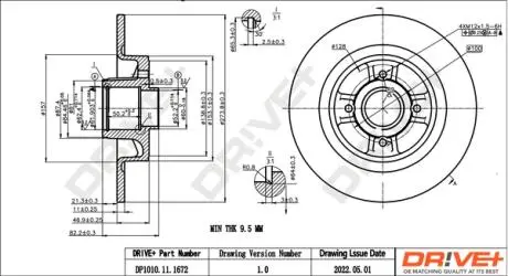 TARCZA HAM. RENAULT SCENIC II 03- 275X11 WITH BEARING DR!VE+ DP1010111672
