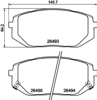 Колодки тормозные (передние) Hyundai Ioniq/Tucson 20- HELLA 8DB355043641