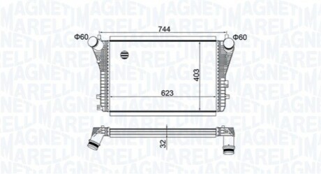 Радиатор интеркулера VW Caddy III/IV 1.6-2.0 TDI 10- MAGNETI MARELLI 351319204050