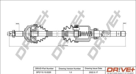 Півосі Fiat Scudo 2.0D Multijet 10- (R) (28x37x978) DR!VE+ DP2110100220