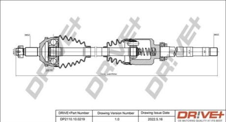 Півосі Fiat Scudo 2.0HDI (R) (27x37x947x48T) (+ABS) DR!VE+ DP2110100219