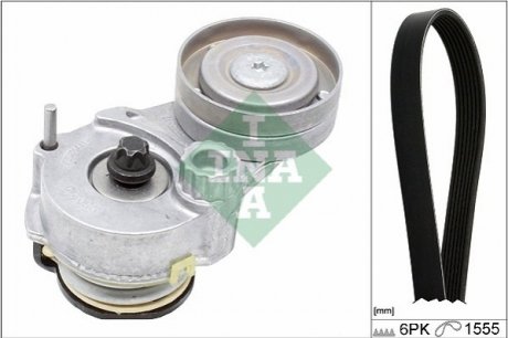 Комплект ременя генератора Chevrolet Cruze/Orlando/Opel Astra/Insignia 08- (6PK1555) INA 529032710 (фото 1)