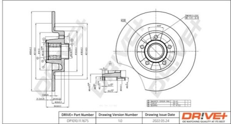 TARCZA HAM. RENAULT SAFRANE 02- 300X9.5 WITH BEARING DR!VE+ DP1010111675