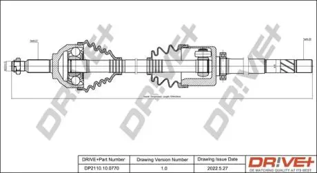 Півосі Renault Trafic 2.5 dCi 03- (R) (39x27x1045) DR!VE+ DP2110100770