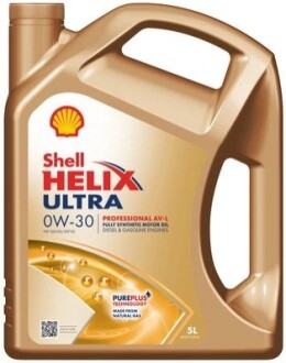 Олива моторна 0W-30 5L HELIX ULTRA PROFESSIONAL AV-L,ACEA C3,VW 507.00/504.00 SHELL 550046304