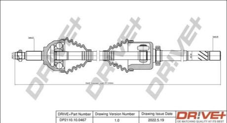 Півосі Renault Trafic 2.0dCi 06- (R) (27x39x1013) DR!VE+ DP2110100467