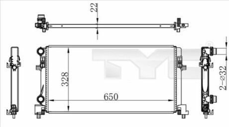 Радіатор охолодження VW Golf VII/Skoda Octavia 12- TYC 7370073