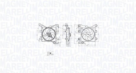 Elektrowentylator chłodnicy PEUGEOT 307 2.0 HDi 90 MAGNETI MARELLI 069422852010