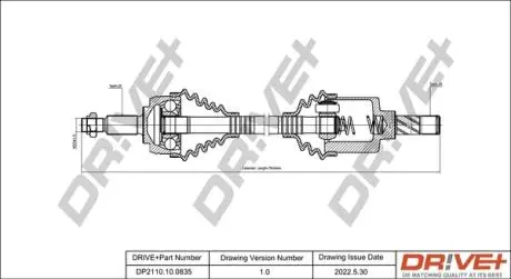 Полуось Renault Scenic 1.5dCi 09- (L) (25x26x680) DR!VE+ DP2110100835