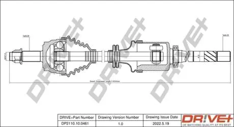Півосі Opel Movano 2.5 DTI 01- (L) (28x663) d=37 DR!VE+ DP2110100461