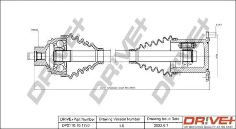 Полуось (передняя) Audi A4 08-15/A5 08-17 (42x465) DR!VE+ DP2110101783